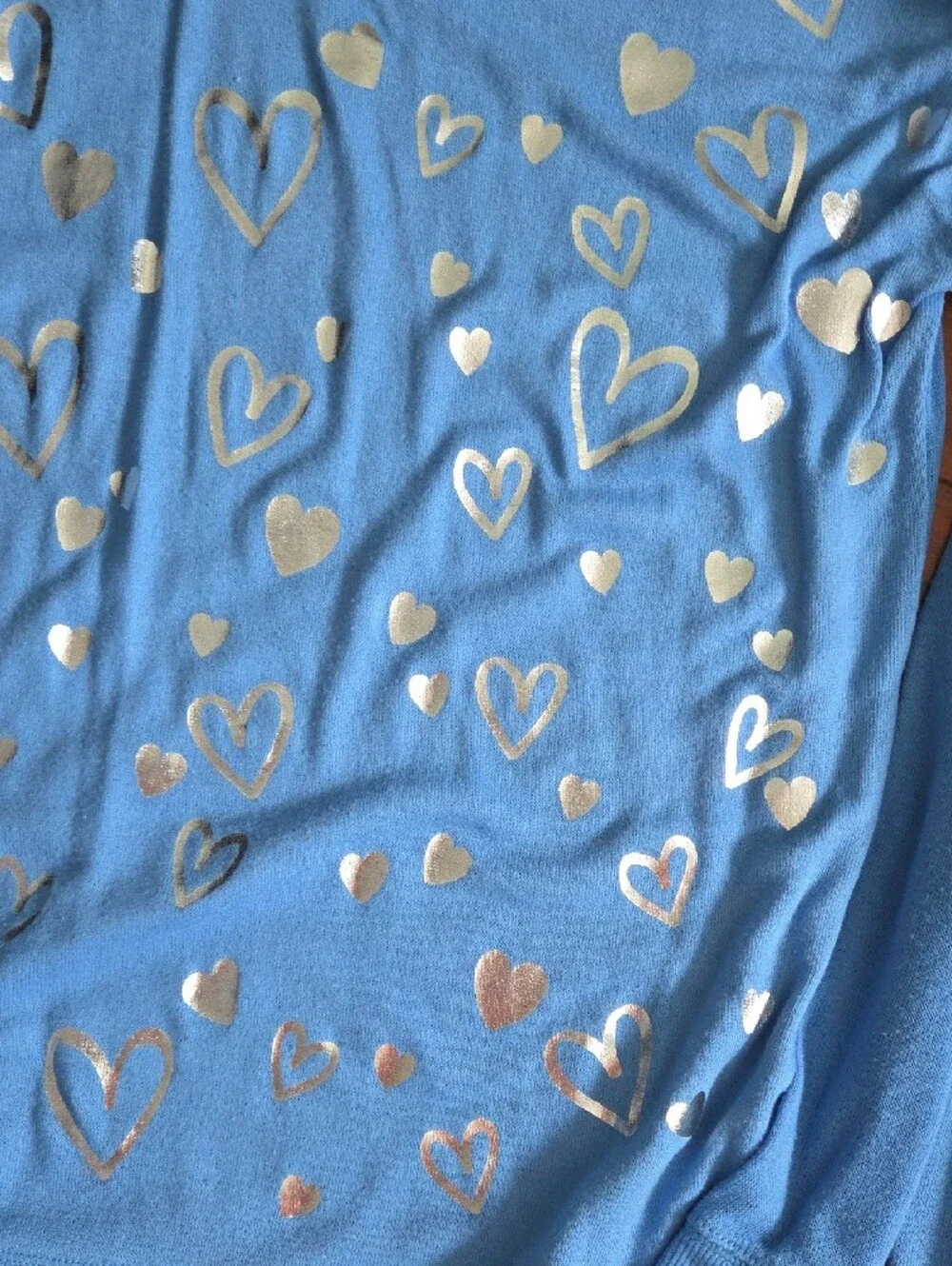 Justice Girls Blue Long Sleeve Tops Sweaters with Gold Accents